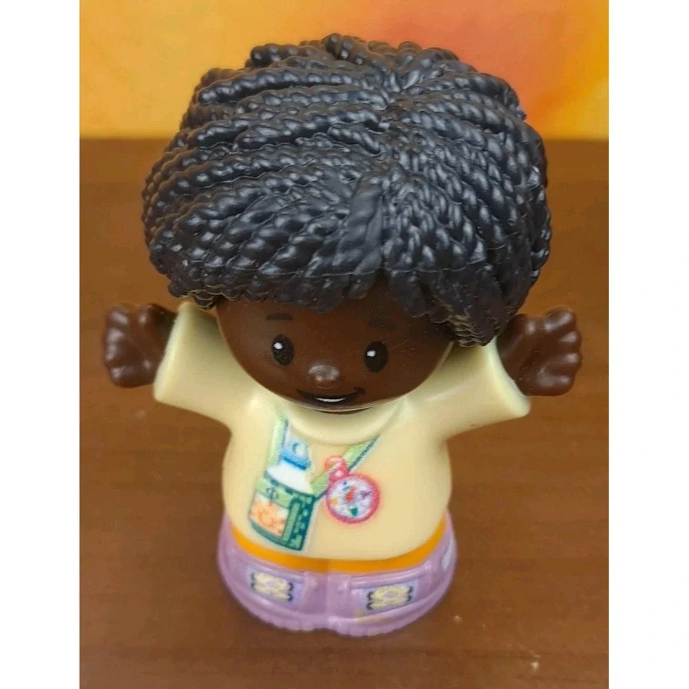 Fisher Price‎ Little People African American Girl Hiker Yellow Shirt 2021